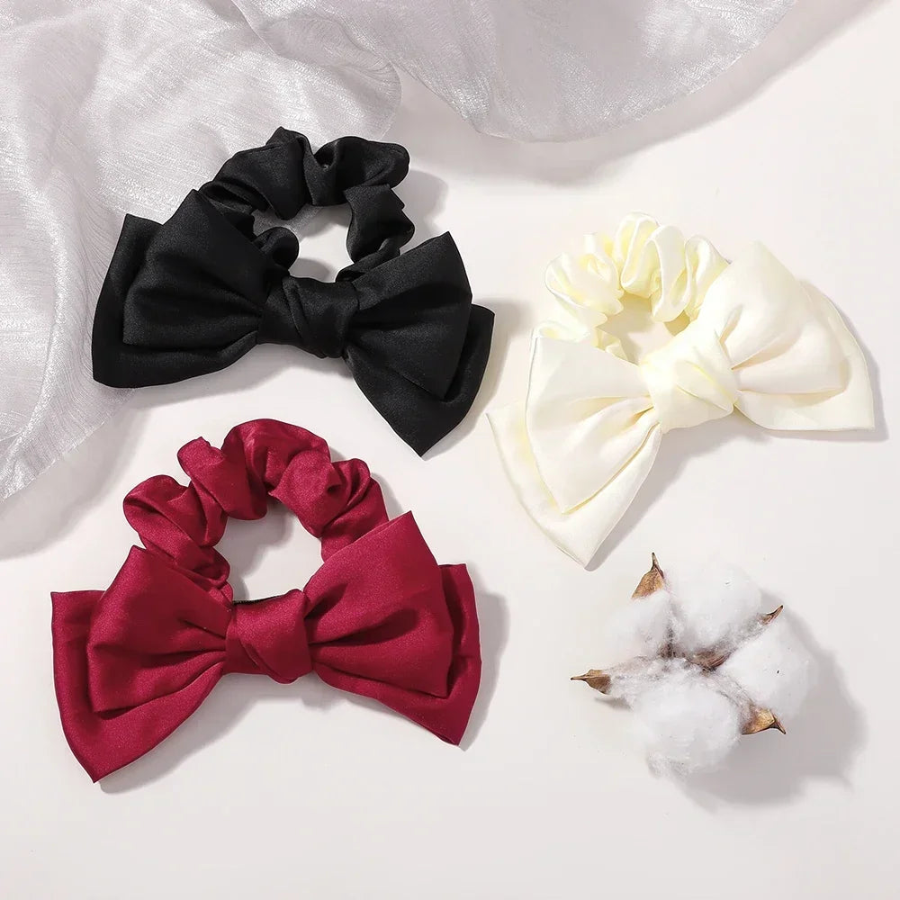 Girls Big Bowknot Scrunchy Elegant Elastic Head Rope Tie Ponytail Hair Circle Women Headdress Hair Accessories Gifts Wholesale