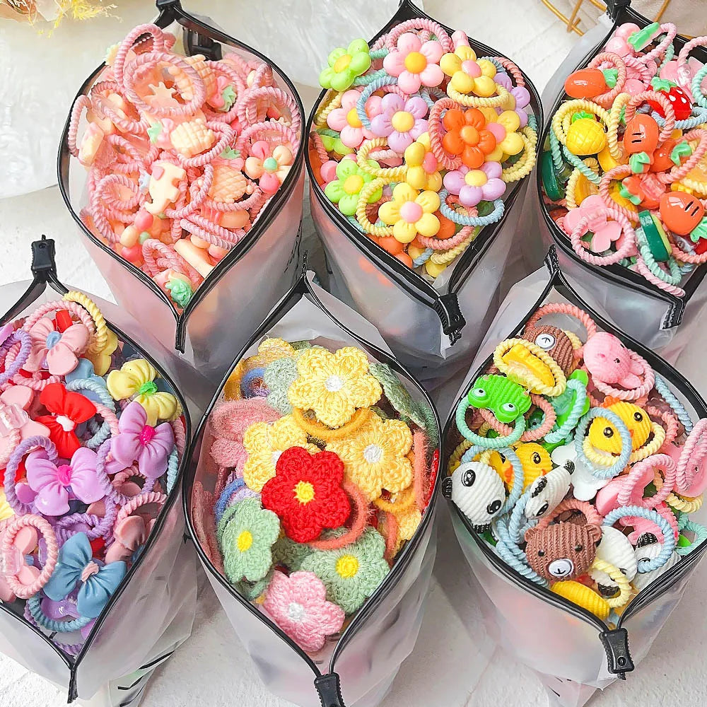 10/20Pcs/Set New Cute Bowknot Headbands Girls Elastic Hair Bands Hair Accessories for Kids Cartoon Bows Headwear Ornaments Gift